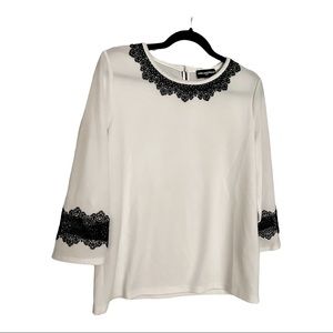 Long Sleeve Blouse (black trimmed lace cuffs)